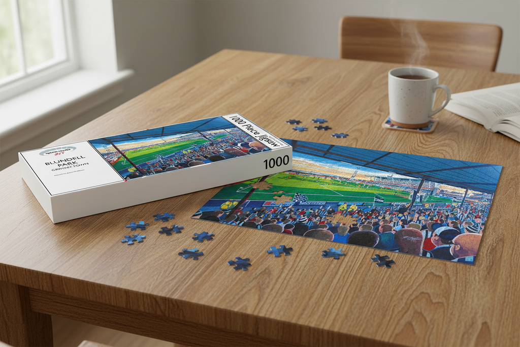 Blundell Park Grimsby Town Jigsaw Table Setting Mockup