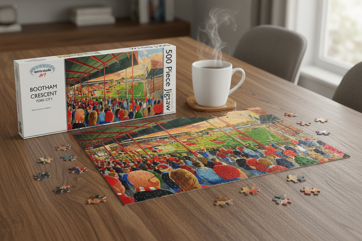 Bootham Crescent York City Jigsaw Table Setting Mockup