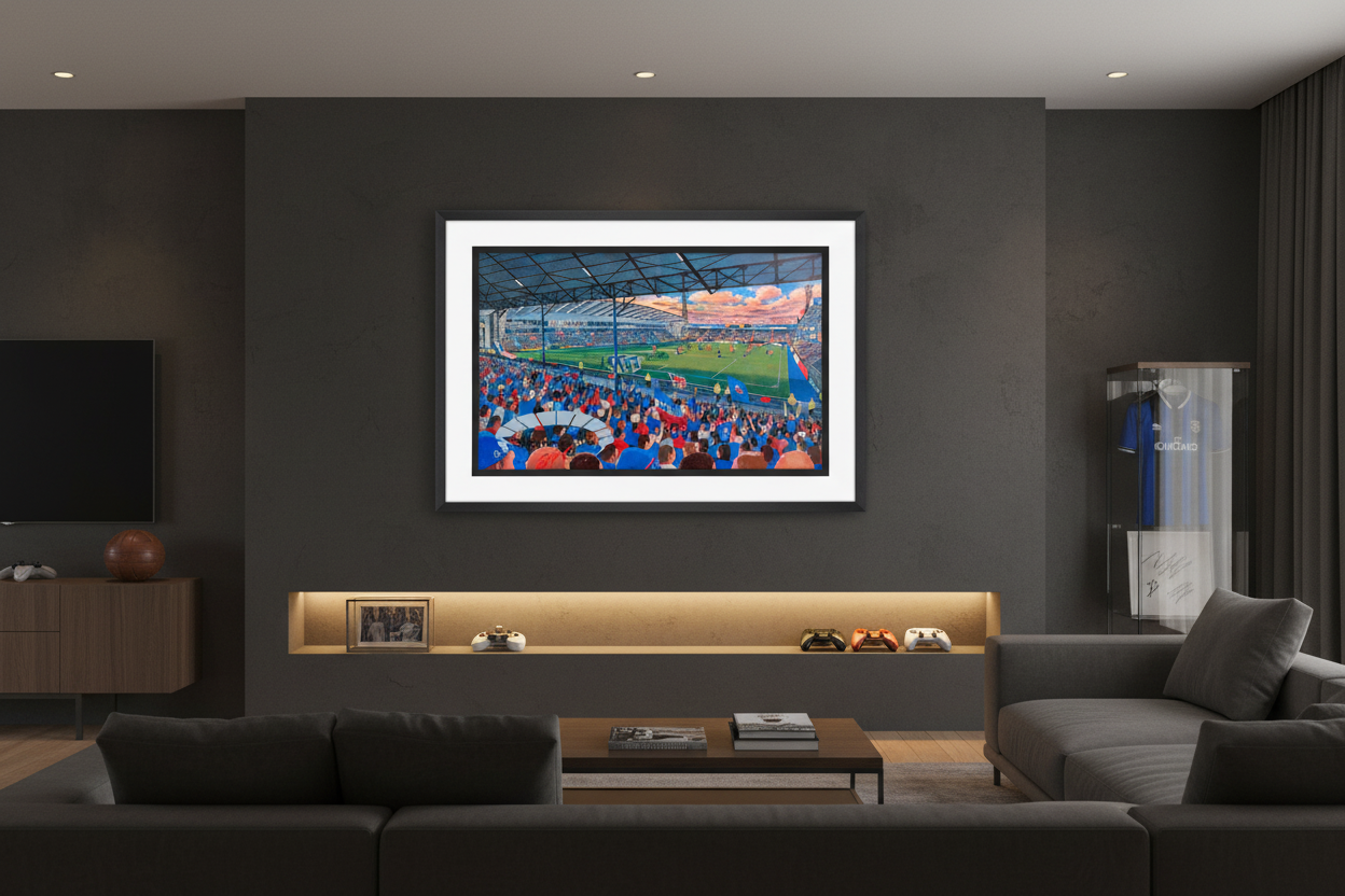 Boundary Park Stadium Wall Art Mock-up - Games Room
