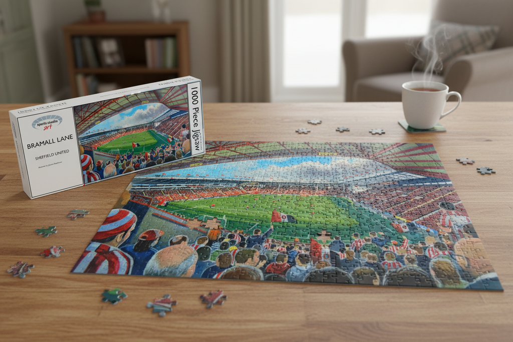 Bramall Lane Sheffield United Jigsaw Table Setting Mockup