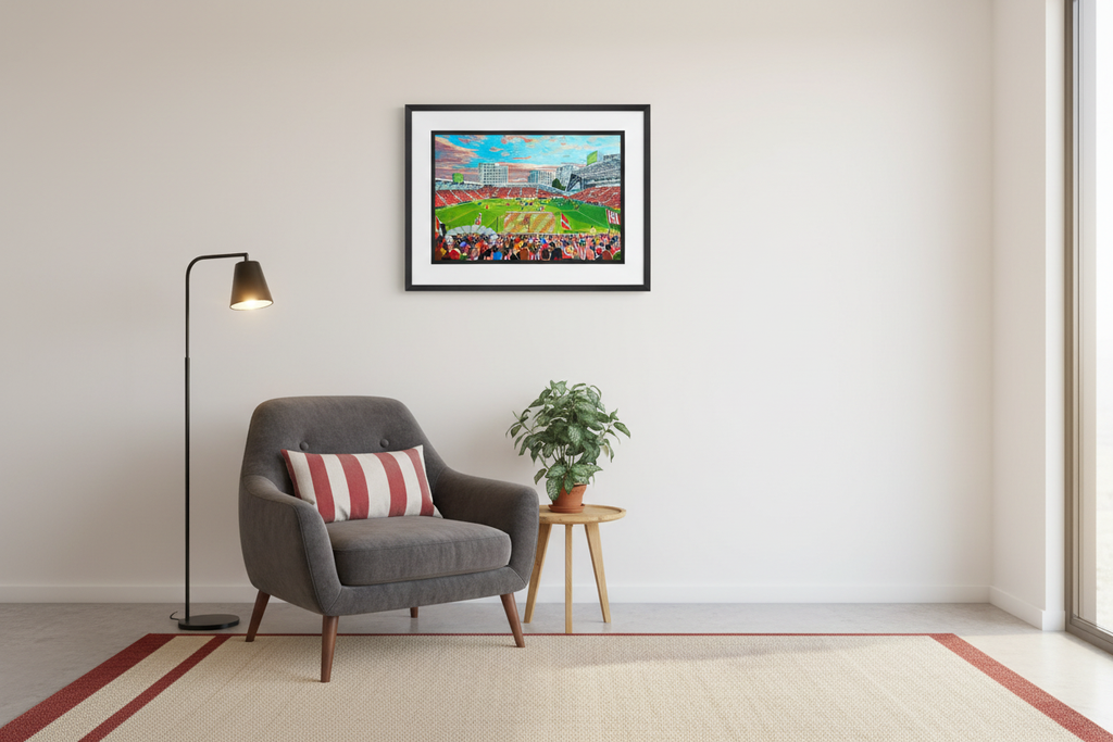 Brentford FC G-TECH Stadium A4 Art Print