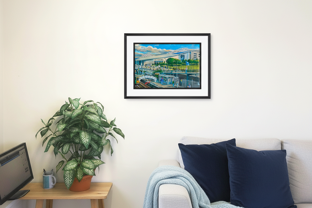 Brighton & Hove Albion FC Amex Stadium 'Going to the Match' A4 Art Print
