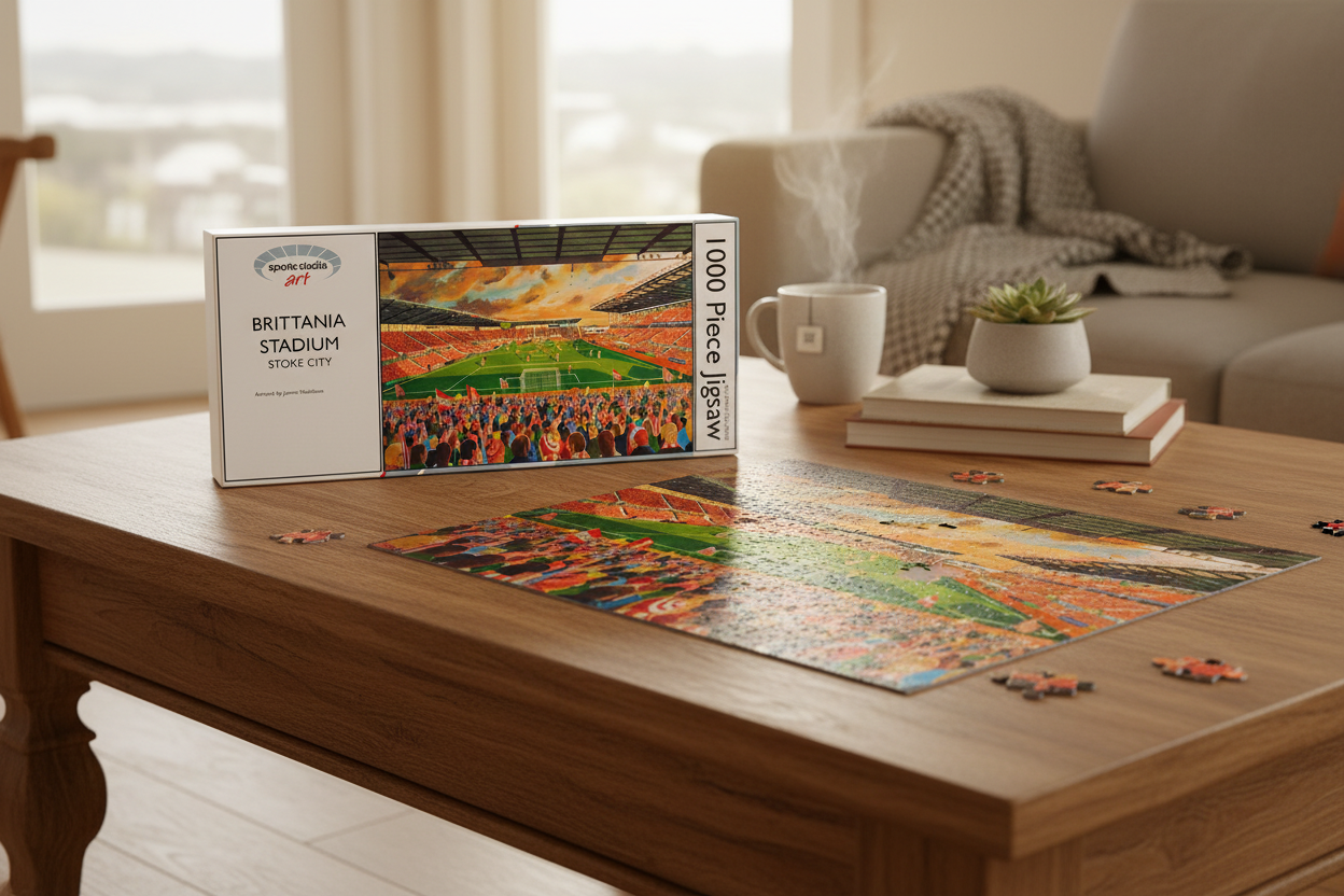 Britannia Stadium Stoke City Jigsaw - Table Setting Mockup