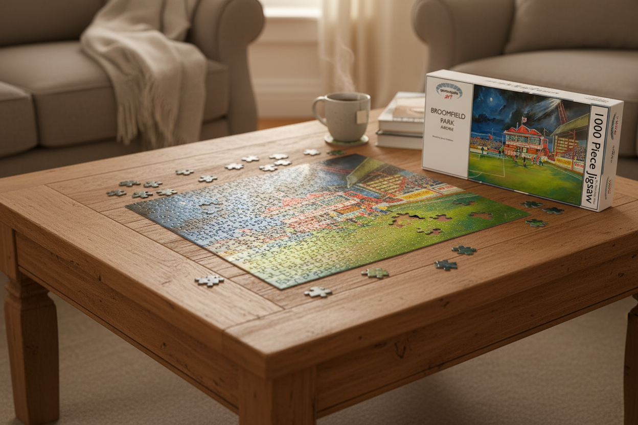 Broomfield Park Airdrie Night Match Jigsaw - Table Setting Mockup