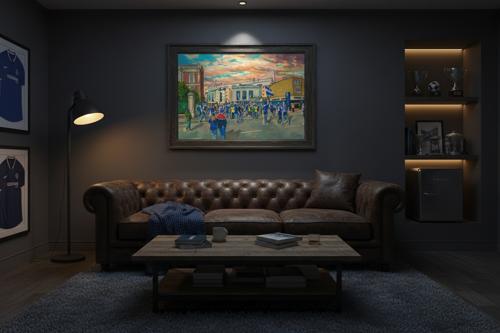 Chelsea FC Stamford Bridge Man Cave Mockup