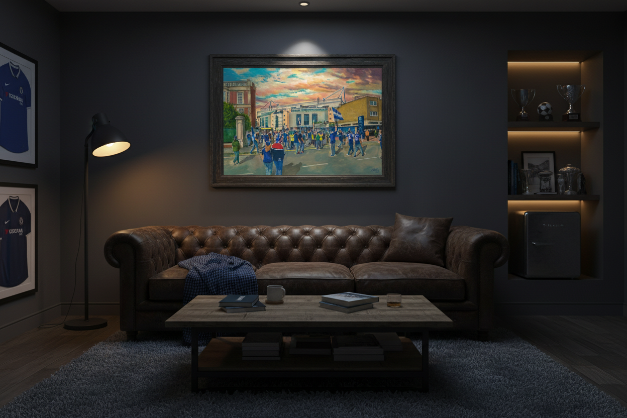 Chelsea FC Stamford Bridge Man Cave Mockup
