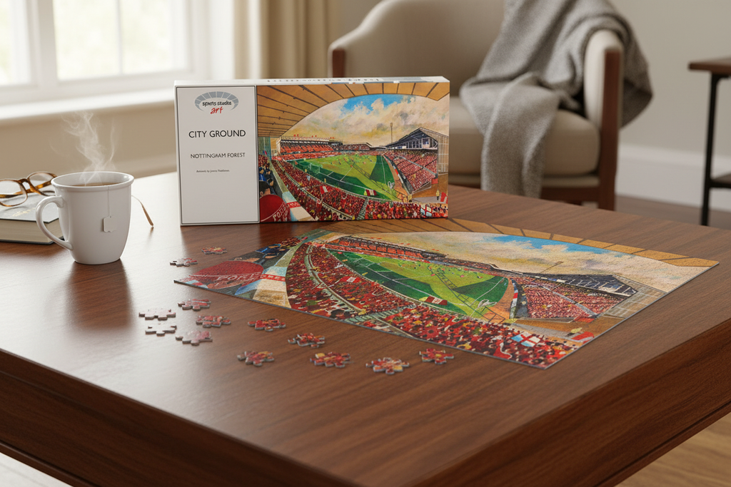 City Ground Nottingham Forest Jigsaw - Table Setting Mockup