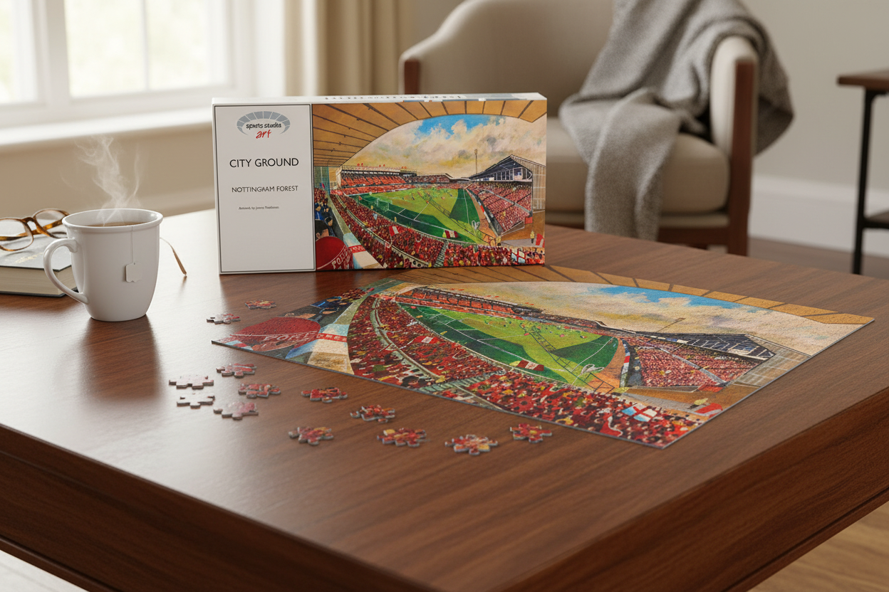 City Ground Nottingham Forest Jigsaw - Table Setting Mockup