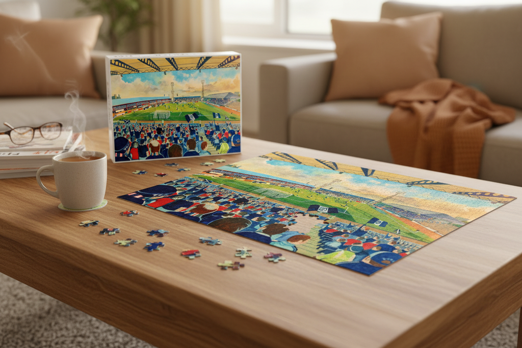 Dens Park Dundee Jigsaw - Table Setting Mockup