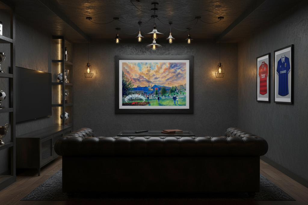 Dundee FC Dens Park Going to the Match - Man Cave Lifestyle Mockup