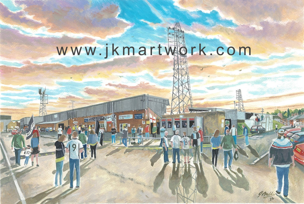 Hereford FC Edgar Street Stadium 'Going to the Match' Wall Art A4 Print