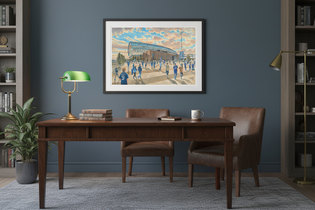 Everton FC Hill Dickinson Stadium 'Going to the Match' Study/Office Mockup