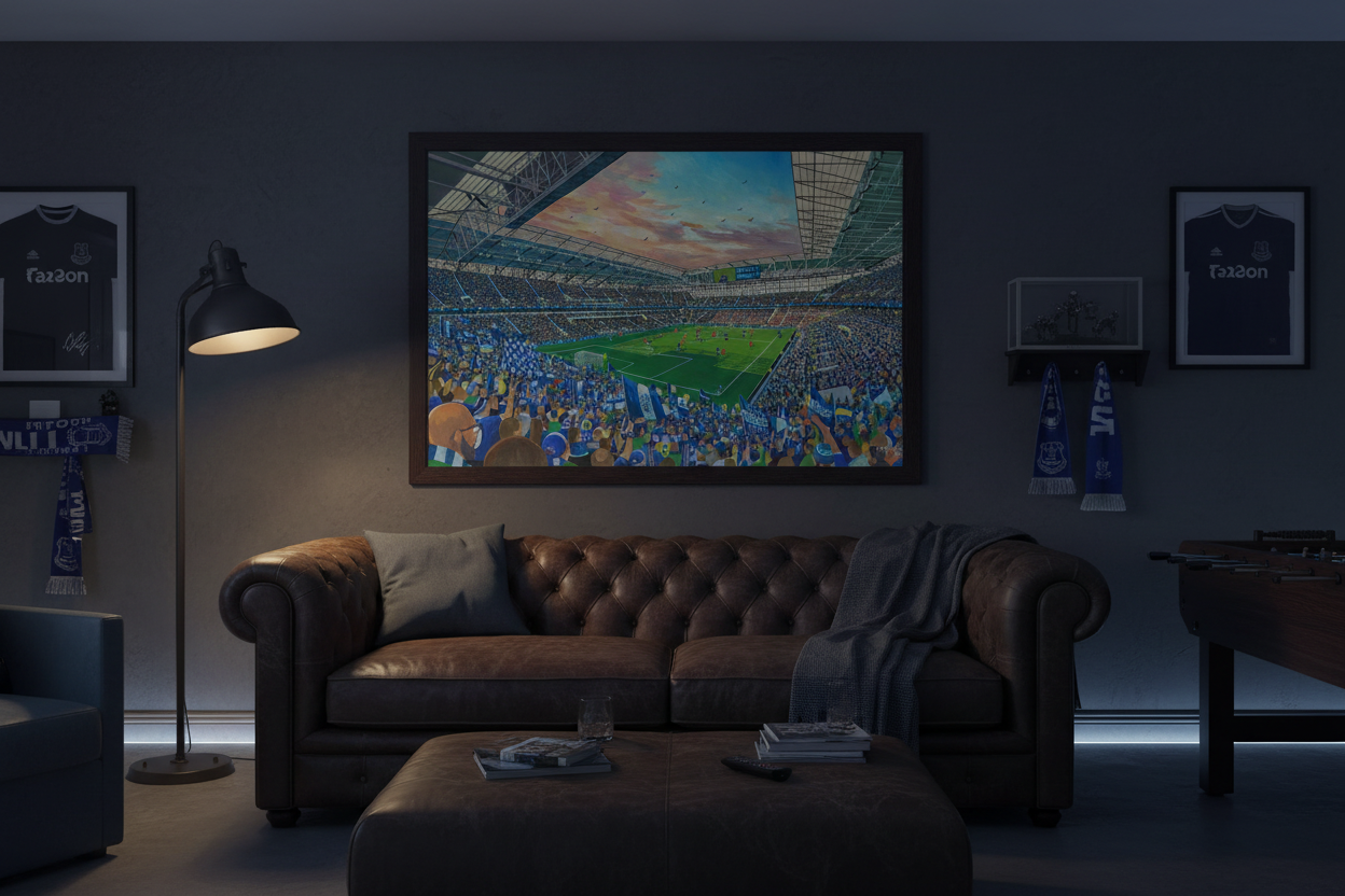 Everton FC Hill Dickinson Stadium Man Cave Mockup