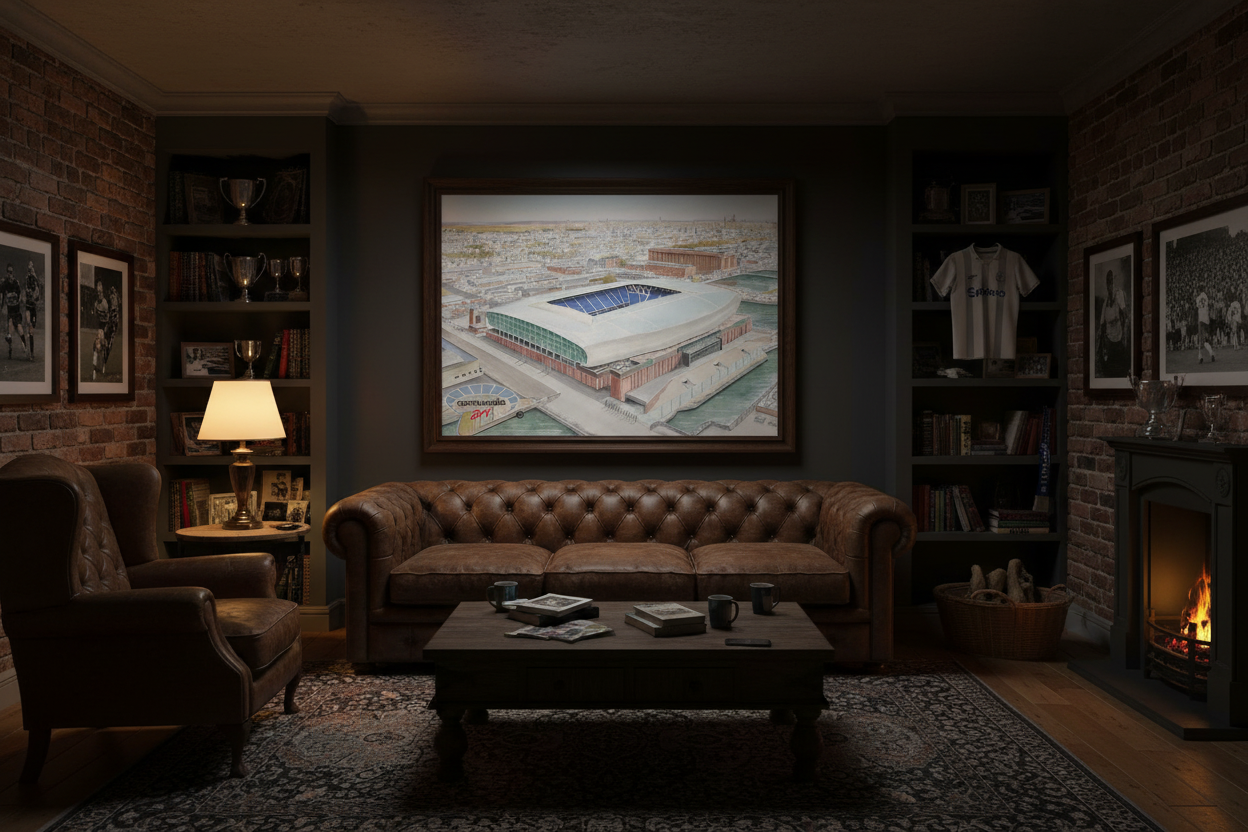 Everton FC Hill Dickinson Stadium - Moody Man Cave Mockup