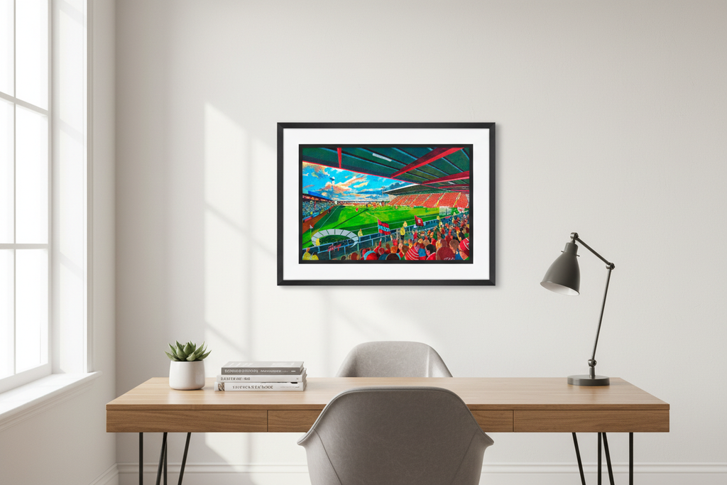 Gresty Road Crewe Alexandra Framed Print - Bright Study Mock-up