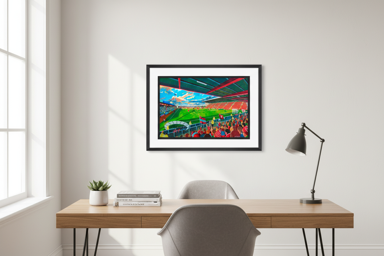 Gresty Road Crewe Alexandra Framed Print - Bright Study Mock-up
