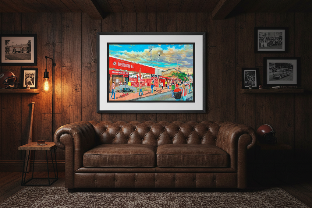 Griffin Park GTM Brentford print in man cave