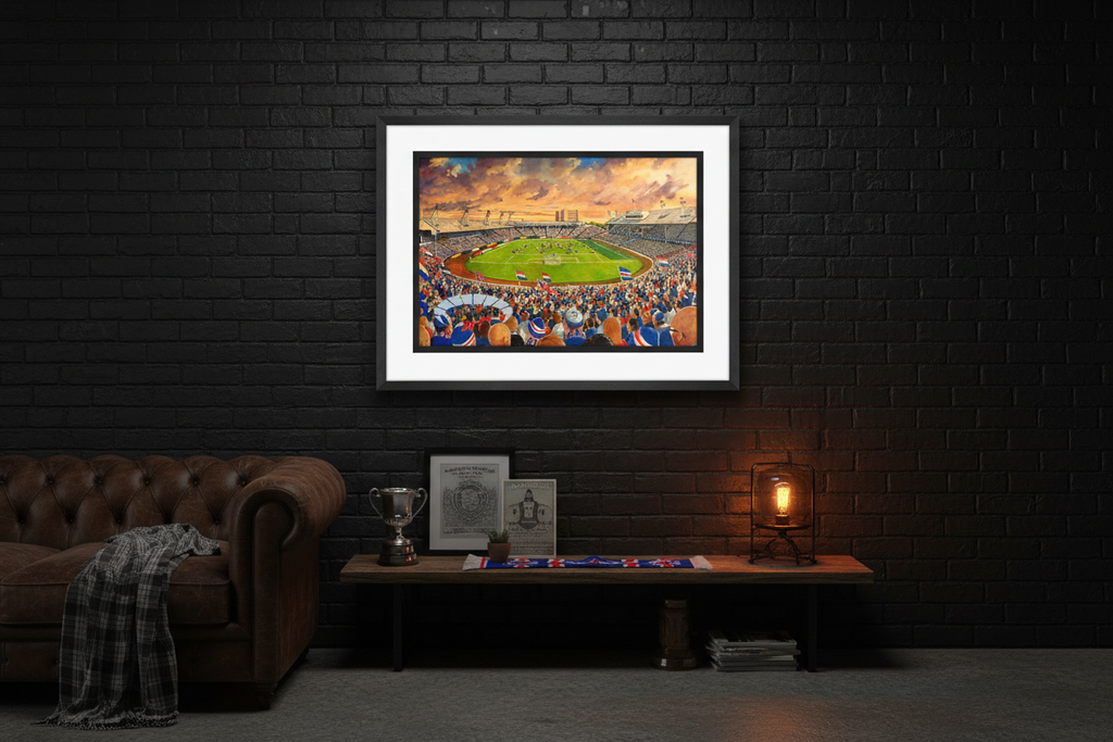 Ibrox Old Stadium Man Cave Mockup