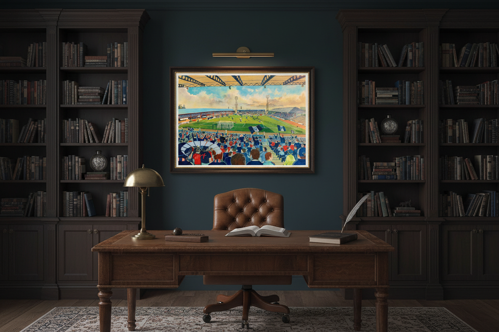 Dundee FC Dens Park Stadium Wall Art - Study/Office lifestyle mockup