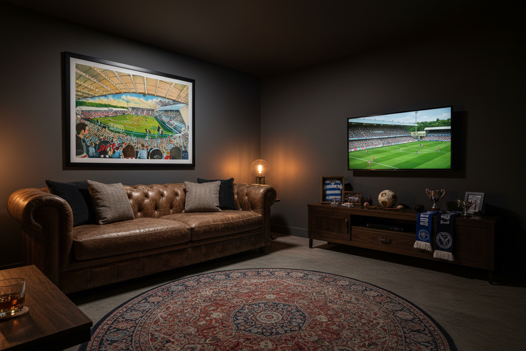 Dunfermline Athletic FC East End Park Stadium Wall Art - Man cave lifestyle mockup