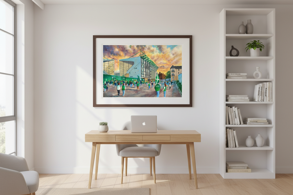 Hibernian FC Easter Road Going to the Match - Bright study/office lifestyle mockup