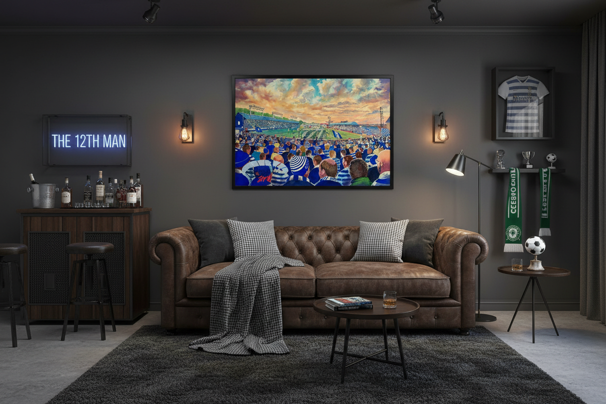 Greenock Morton FC Cappielow Park Stadium Wall Art – Man Cave lifestyle mockup