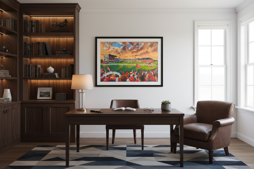 Hull Kingston Rovers Rugby League Craven Park Stadium Wall Art – Study/Office lifestyle mockup