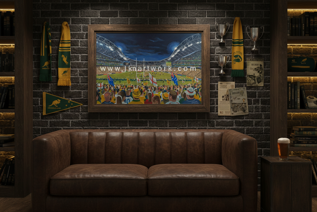 Moody Man Cave - Stadium Australia Wall Art Print