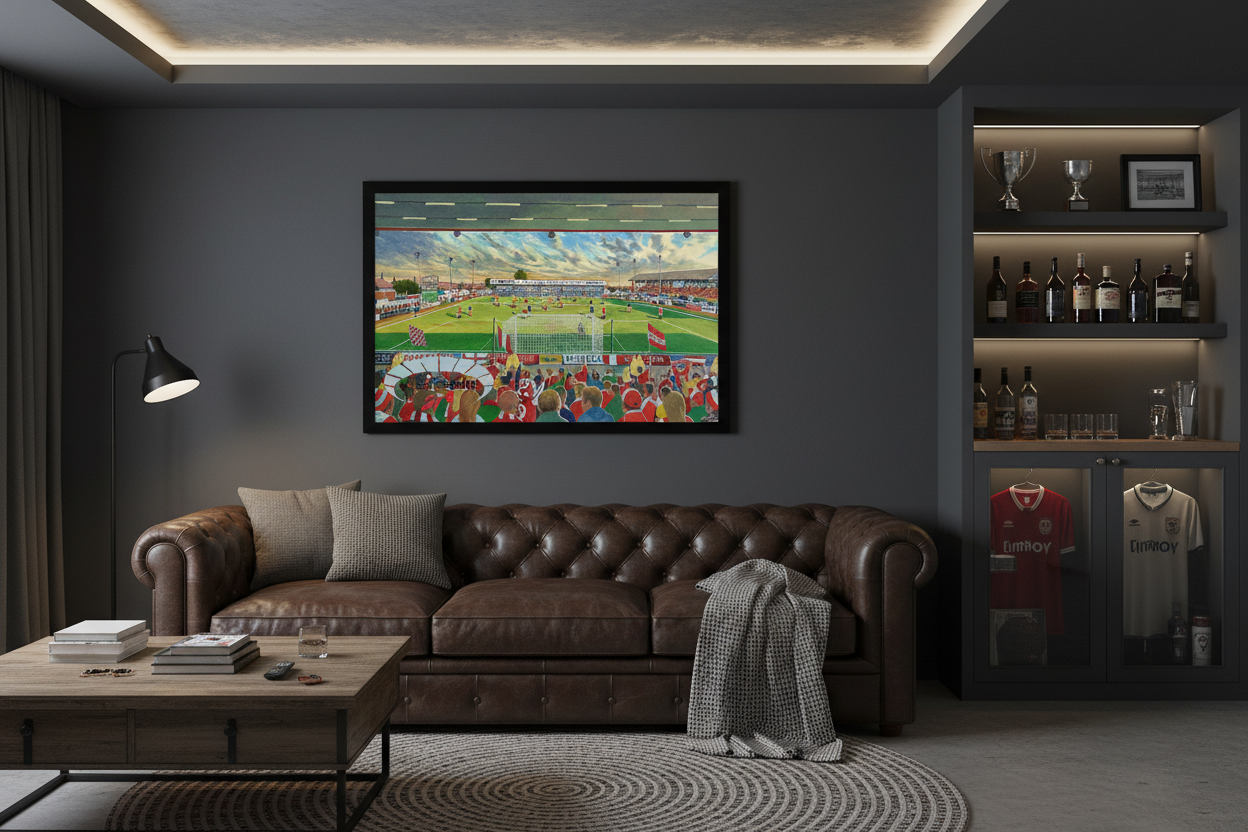 Morecambe FC Christie Park – Man Cave Mockup