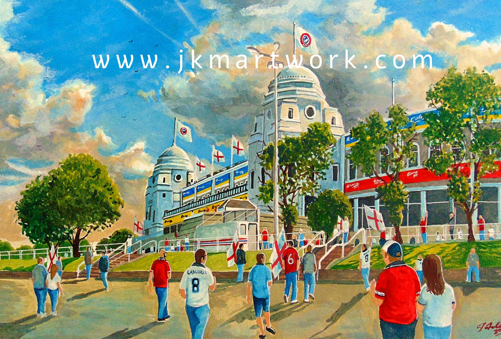 Wembley Stadium 'Yesteryear' England Wall Art A4 Print