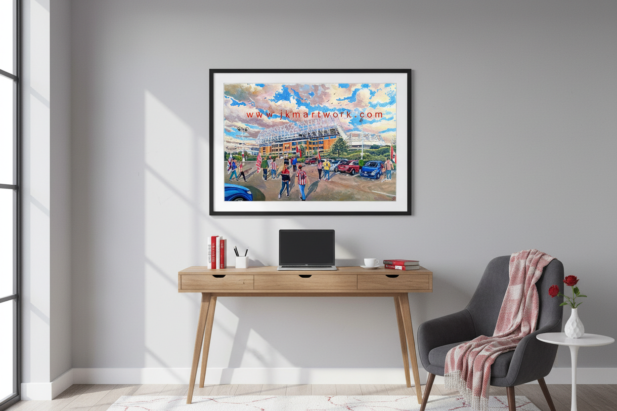 Study/Office Mock-up - AFC Sunderland Stadium of Light Print