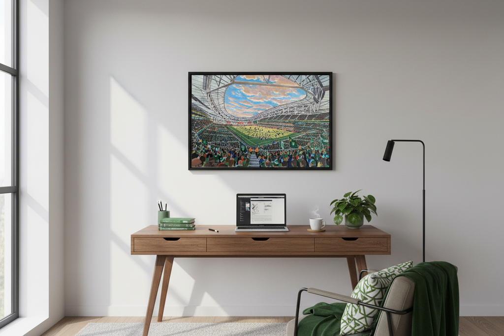 Study/Office Mock-up - Aviva Stadium Republic of Ireland Print