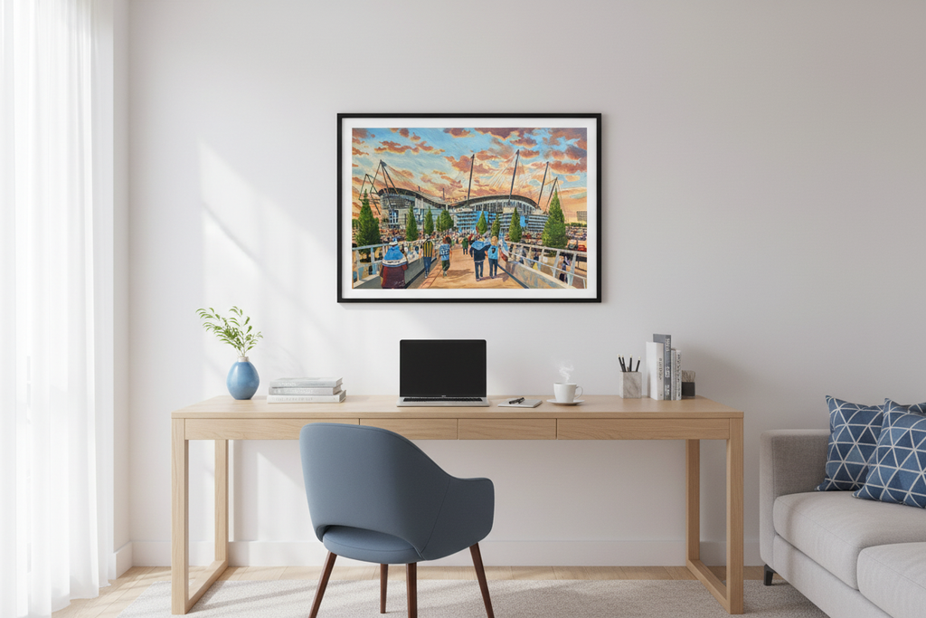 Study/Office Mock-up - Manchester City Etihad Stadium Print