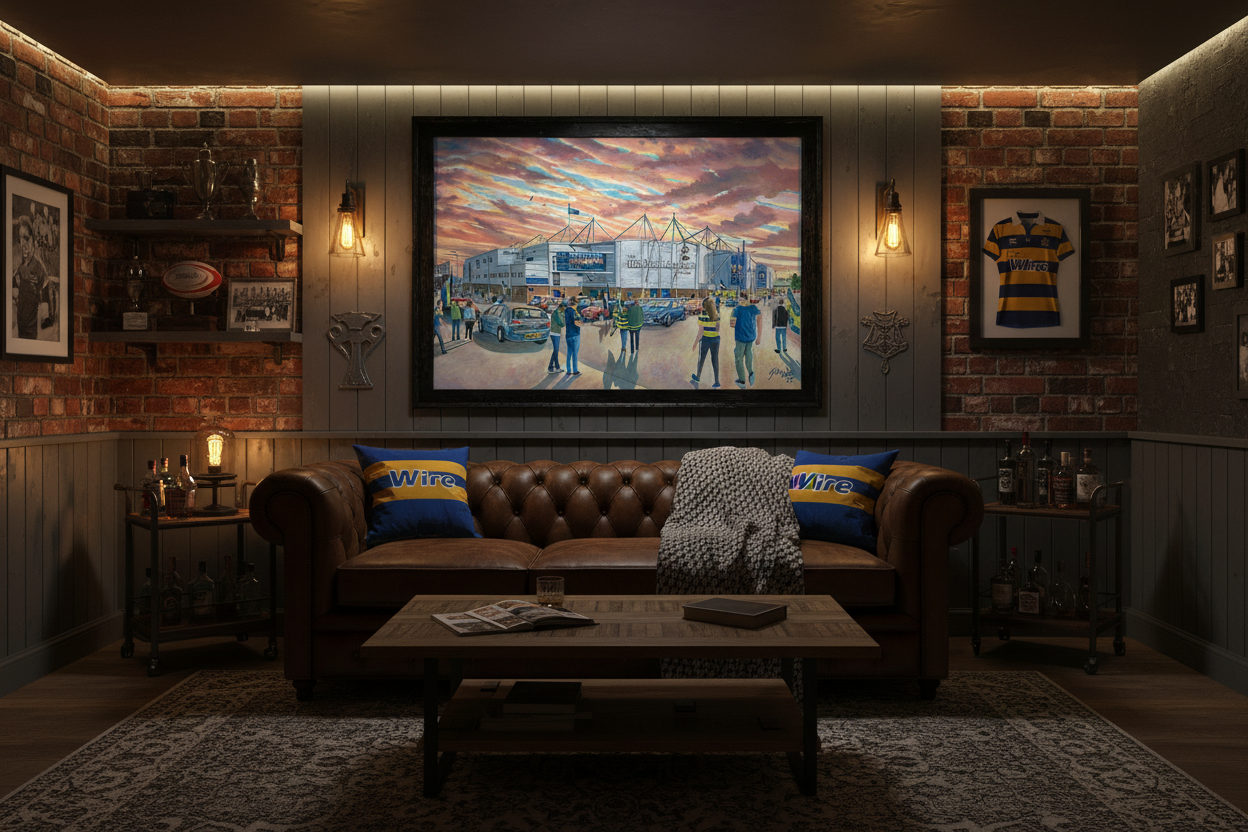 Warrington Wolves Halliwell Jones - Moody Man Cave Mockup