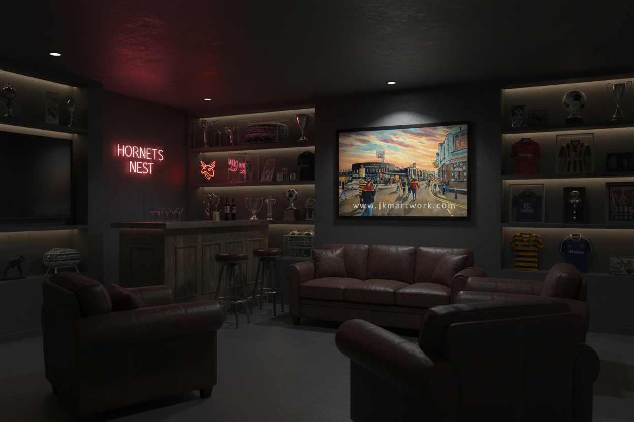 Watford FC Vicarage Road - Moody Man Cave Mockup