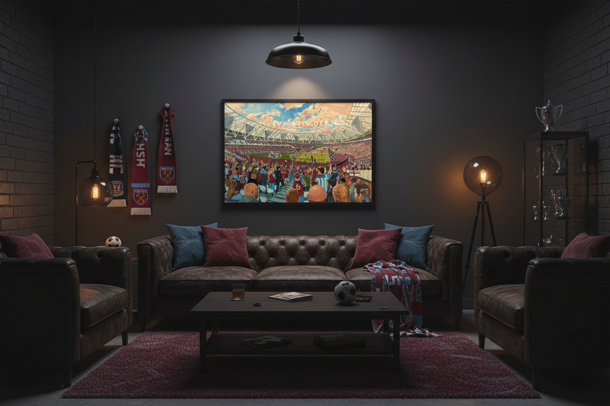West Ham United FC London Stadium - Moody Man Cave Mockup