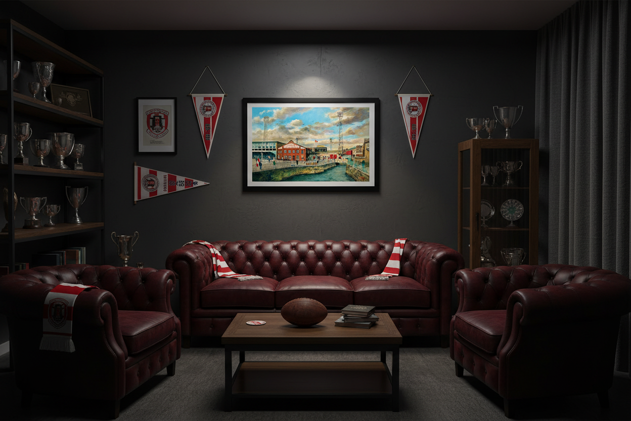 Wigan Warriors Springfield Park - Moody Man Cave Mockup